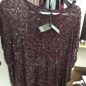 Never worn, NWT, ALL SAINTS embellished top